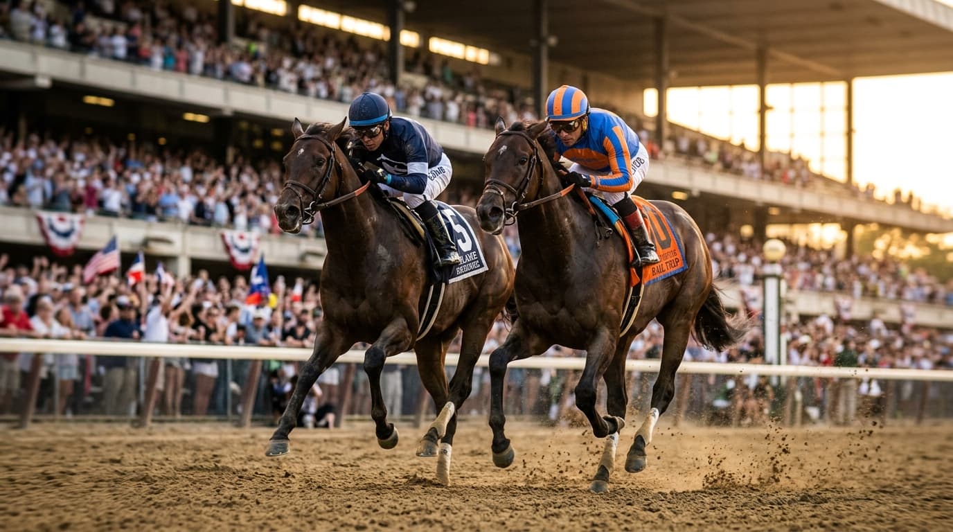 Blame, Rail Trip Go for the Gold at Belmont