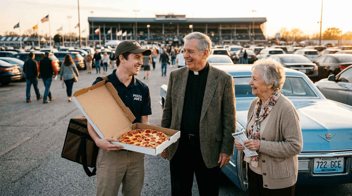 A Priest, a Pizza Man, and an Old Lady Walk Into the Track