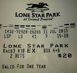 Nets $778 on Exacta at Lone Star!