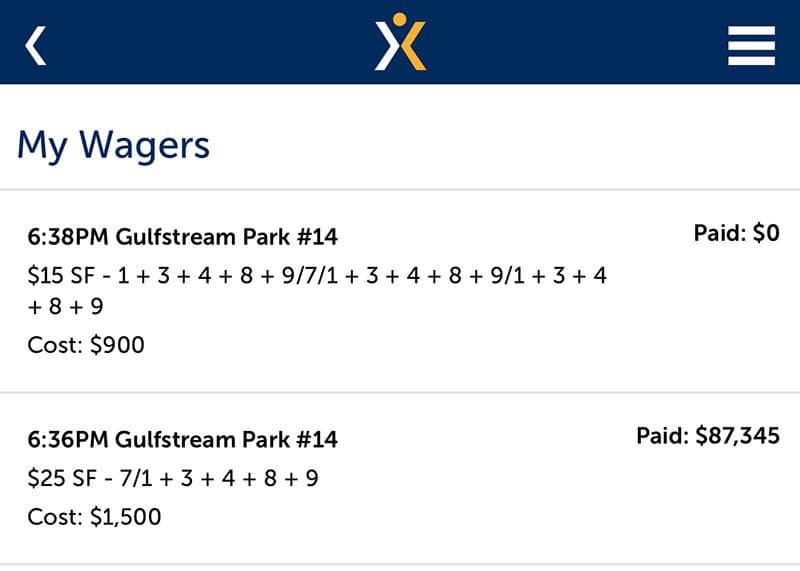 "Bone Crushing Win" in Florida Derby With $25 Superfecta Paying Over $87,000!